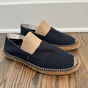 Viscata Barceloneta Navy Canvas Espadrille Flats size 38/7